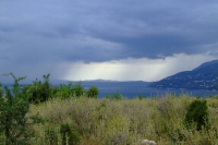 Rain over the Corfu channel