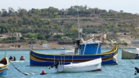 Boats in port Marsaxlokk, Malta