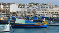 Boats in port Marsaxlokk, Malta