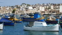 Boats in port Marsaxlokk, Malta