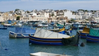 Boats in port Marsaxlokk, Malta