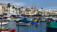 Boats in port Marsaxlokk, Malta