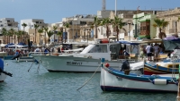 Boats in port Marsaxlokk, Malta